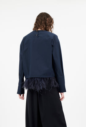 Poplin Bluse, Navy from ODEEH 