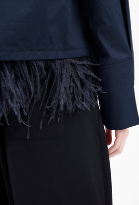 Poplin Bluse, Navy from ODEEH 