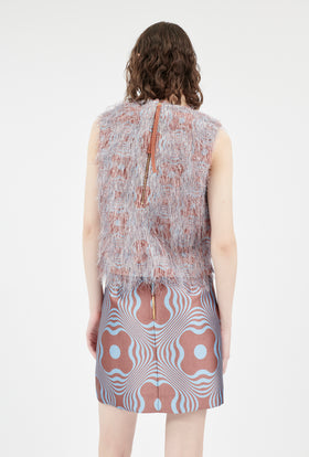 Op-Art Fringes Top, Nordic Blue from ODEEH 