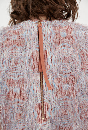 Op-Art Fringes Top, Nordic Blue from ODEEH 