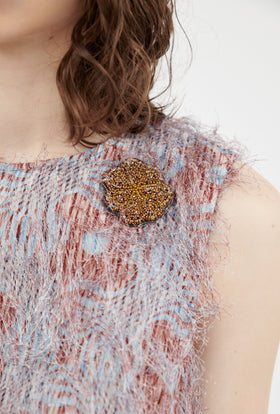 Op-Art Fringes Top, Nordic Blue from ODEEH 