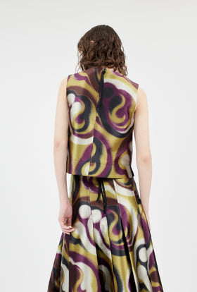 Shiny Serge Blurred Paisley Top, Merlot from ODEEH 