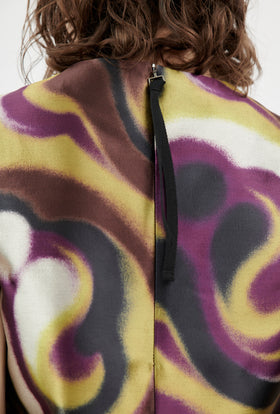 Shiny Serge Blurred Paisley Top, Merlot from ODEEH 