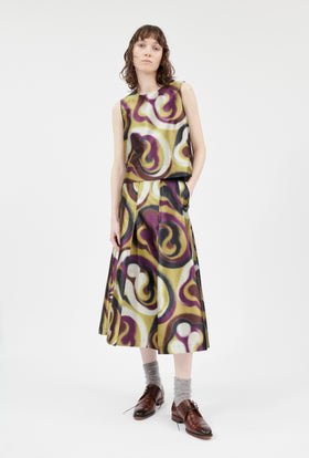 Shiny Serge Blurred Paisley Top, Merlot from ODEEH 