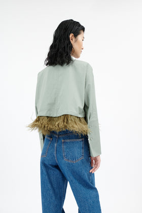 Light Poplin Bluse, French Green from ODEEH 