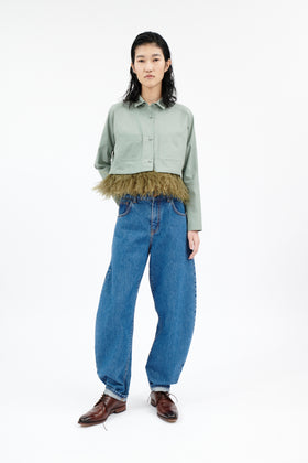 Light Poplin Bluse, French Green from ODEEH 
