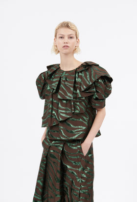 Fancy Zebra Bluse, Teal from ODEEH 