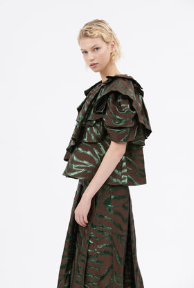 Fancy Zebra Bluse, Teal from ODEEH 