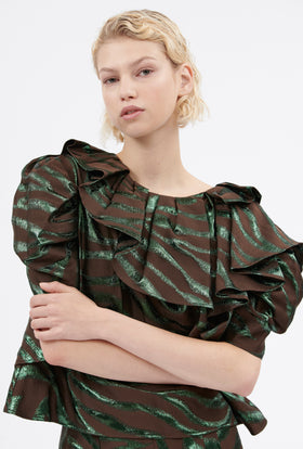 Fancy Zebra Bluse, Teal from ODEEH 