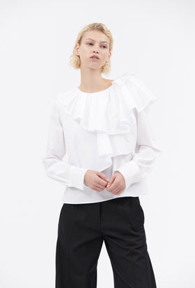 Light Poplin Bluse, White from ODEEH 