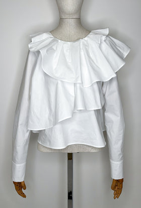 Light Poplin Bluse, White from ODEEH 