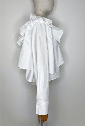 Light Poplin Bluse, White from ODEEH 