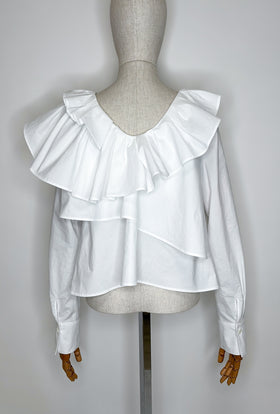 Light Poplin Bluse, White from ODEEH 