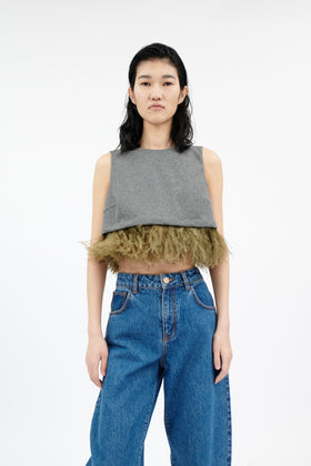 Flannel Jersey Top, Light Flannel from ODEEH 