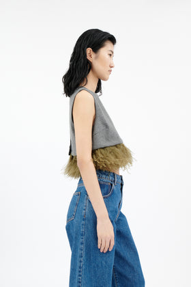 Flannel Jersey Top, Light Flannel from ODEEH 