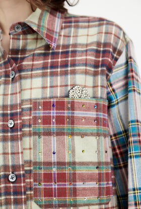 Fancy Clan Checks Bluse, Multicolor from ODEEH 