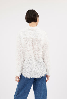 Fringy Tapes Bluse, Cream from ODEEH 