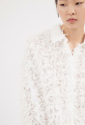 Fringy Tapes Bluse, Cream from ODEEH 