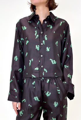 Cat & Mouse Twill Bluse, Cacao from ODEEH 