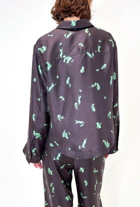 Cat & Mouse Twill Bluse, Cacao from ODEEH 