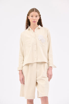 Natural Serge Bleached Bluse, Almond from ODEEH 