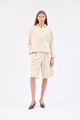 Natural Serge Bleached Bluse, Almond from ODEEH 