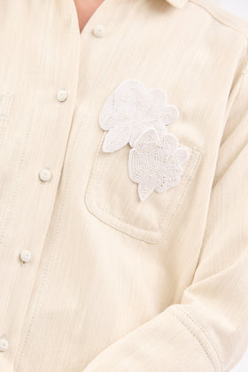 Natural Serge Bleached Bluse, Almond from ODEEH 