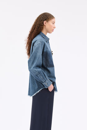 Blue Denim Bluse, Indigo from ODEEH 