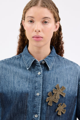 Blue Denim Bluse, Indigo from ODEEH 