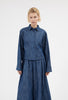 Micro Canvas Bluse, Denim Blue from ODEEH 