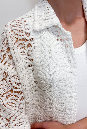 Bobbin Lace Bluse, Milk from ODEEH 