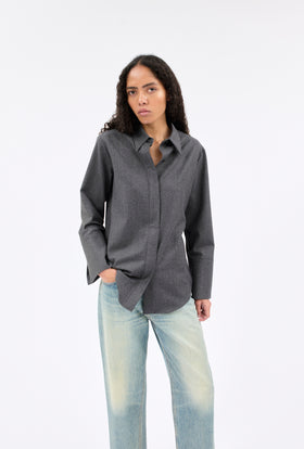 Flannel Bluse, Granite from ODEEH 