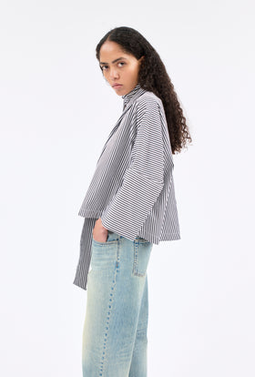 ROMAN STRIPE Bluse, Black White from ODEEH 