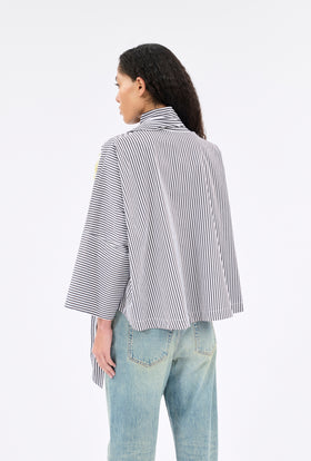 ROMAN STRIPE Bluse, Black White from ODEEH 