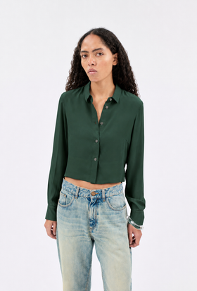 SILK ACETATE Bluse, Night Forest from ODEEH 