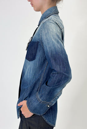 Denim Bluse, Indigo from ODEEH 