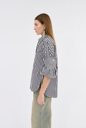 ROMAN STRIPE Bluse, Black White from ODEEH 