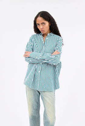 ROMAN STRIPE Bluse, Juniper from ODEEH 