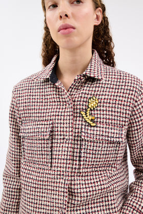 HOUNDS TOOTH Bluse, Caramel from ODEEH 