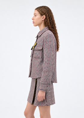 HOUNDS TOOTH Bluse, Navy White from ODEEH 