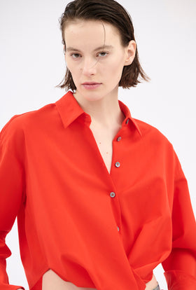 Light Oxford Wool Shirt, Fire Red from ODEEH 