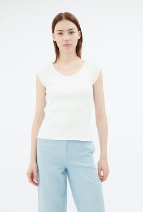 Organic Cotton Rib T-Shirt, Milk from ODEEH 