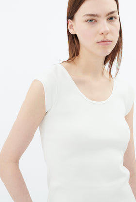 Organic Cotton Rib T-Shirt, Milk from ODEEH 