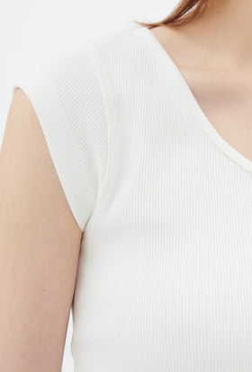 Organic Cotton Rib T-Shirt, Milk from ODEEH 