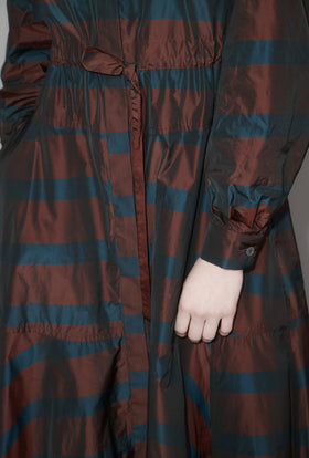 Striped Taffeta Kleid, Burgundy from ODEEH 