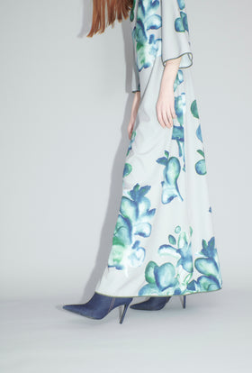 Aquarell Flowers Kleid, Pale Silver from ODEEH 