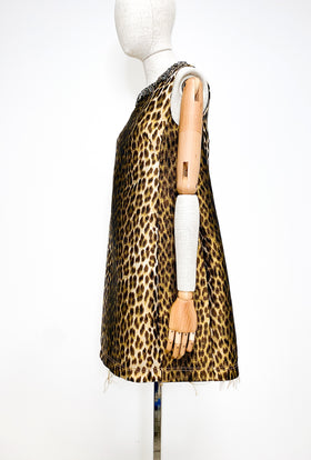Leopard Jaquard Kleid, Hazelnut from ODEEH 