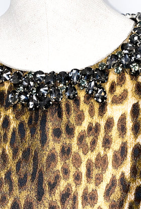 Leopard Jaquard Kleid, Hazelnut from ODEEH 