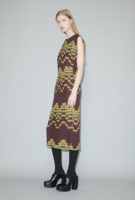 Double Printed Degradè Kleid, Goldolive from ODEEH 