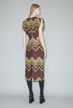 Double Printed Degradè Kleid, Goldolive from ODEEH 